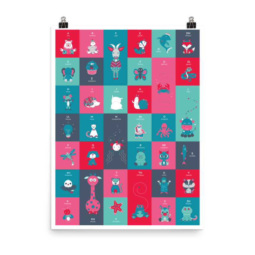 Albanian Alphabet for Kids Poster