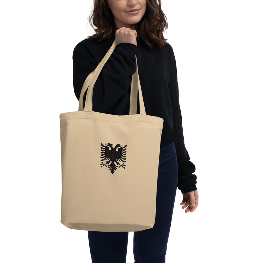 Albanian Eagle Embroidered Tote Bag