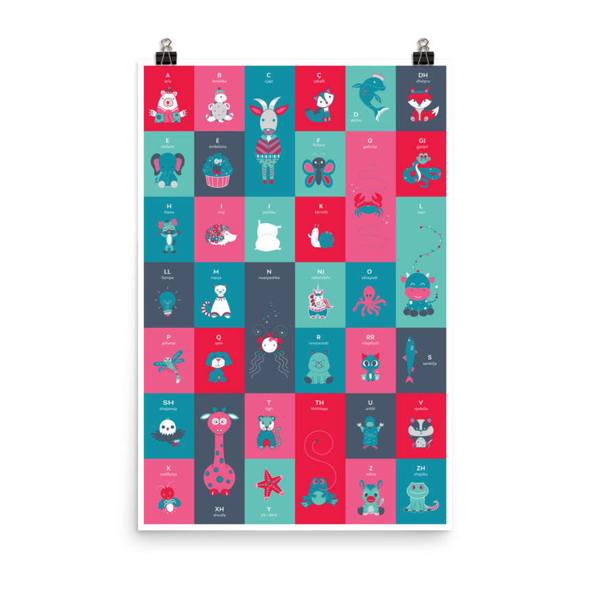 Albanian Alphabet for Kids Poster