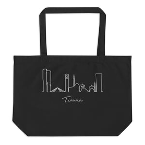 Tirana Skyline Embroidered Large Organic Tote Bag