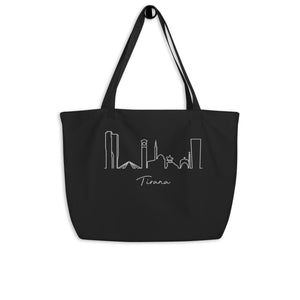 Tirana Skyline Embroidered Large Organic Tote Bag