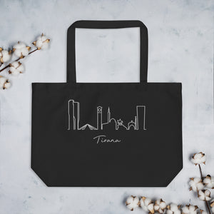 Tirana Skyline Embroidered Large Organic Tote Bag