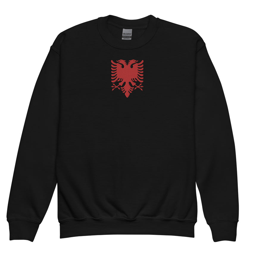 Albanian Eagle Embroidered Kids Sweatshirt