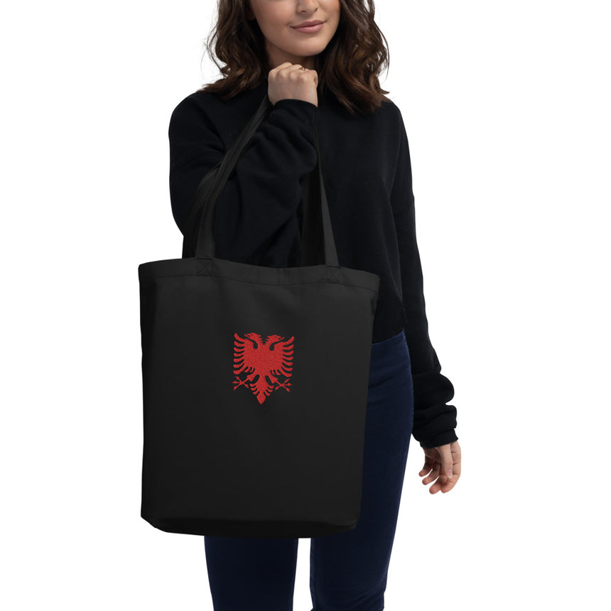 Albanian Eagle Embroidered Tote Bag