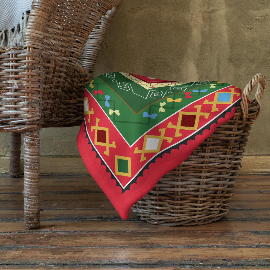 Albanian Motif Throw Blanket